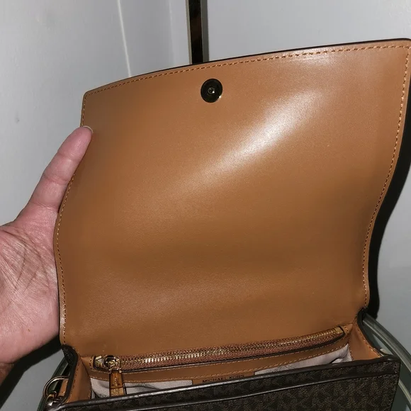 MICHAEL KORS Jet Set Large Logo Crossbody Bag Chain Bag Boy Bag - Picture 7 of 16